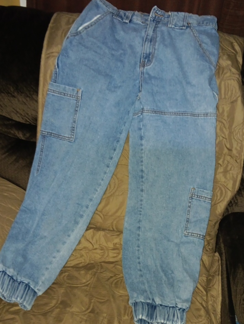 BDG Light Blue Womens Cargo Jogger Jeans